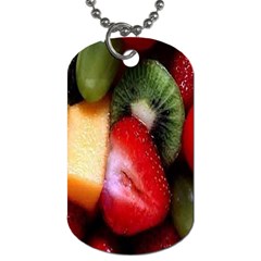 Fruits, Food, Green, Red, Strawberry, Yellow Dog Tag (one Side) by nateshop