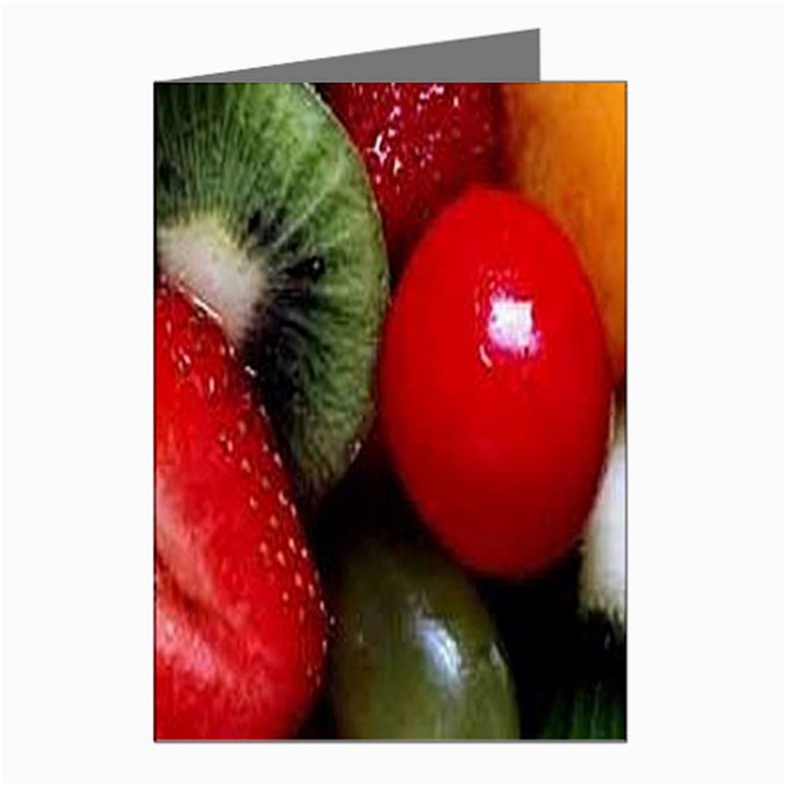 Fruits, Food, Green, Red, Strawberry, Yellow Greeting Cards (Pkg of 8)