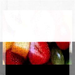 Fruits, Food, Green, Red, Strawberry, Yellow Rectangular Jigsaw Puzzl by nateshop