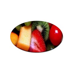 Fruits, Food, Green, Red, Strawberry, Yellow Sticker Oval (10 Pack) by nateshop