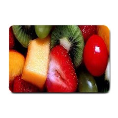 Fruits, Food, Green, Red, Strawberry, Yellow Small Doormat by nateshop