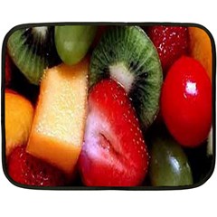 Fruits, Food, Green, Red, Strawberry, Yellow Two Sides Fleece Blanket (mini) by nateshop