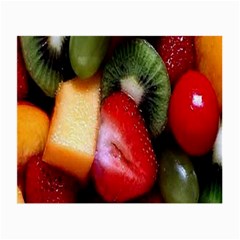 Fruits, Food, Green, Red, Strawberry, Yellow Small Glasses Cloth (2 Sides) by nateshop