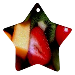 Fruits, Food, Green, Red, Strawberry, Yellow Star Ornament (two Sides) by nateshop