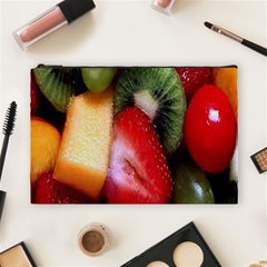 Fruits, Food, Green, Red, Strawberry, Yellow Cosmetic Bag (large) by nateshop