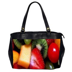 Fruits, Food, Green, Red, Strawberry, Yellow Oversize Office Handbag (2 Sides) by nateshop