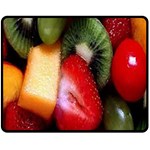 Fruits, Food, Green, Red, Strawberry, Yellow Fleece Blanket (Medium) 60 x50  Blanket Front