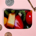 Fruits, Food, Green, Red, Strawberry, Yellow Mini Coin Purse Front