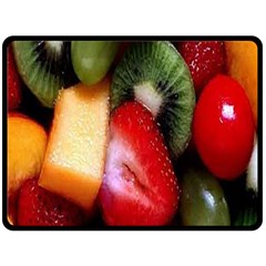 Fruits, Food, Green, Red, Strawberry, Yellow Fleece Blanket (large) by nateshop