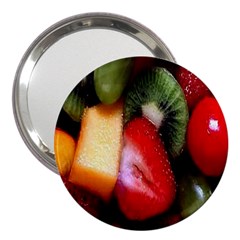 Fruits, Food, Green, Red, Strawberry, Yellow 3  Handbag Mirrors by nateshop