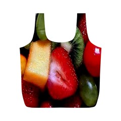 Fruits, Food, Green, Red, Strawberry, Yellow Full Print Recycle Bag (m) by nateshop