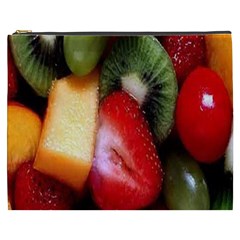 Fruits, Food, Green, Red, Strawberry, Yellow Cosmetic Bag (xxxl) by nateshop