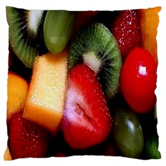 Fruits, Food, Green, Red, Strawberry, Yellow Large Premium Plush Fleece Cushion Case (one Side) by nateshop