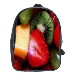 Fruits, Food, Green, Red, Strawberry, Yellow School Bag (xl) by nateshop