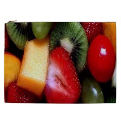 Fruits, Food, Green, Red, Strawberry, Yellow Cosmetic Bag (xxl) by nateshop