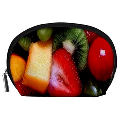 Fruits, Food, Green, Red, Strawberry, Yellow Accessory Pouch (large) by nateshop