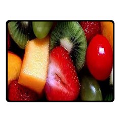 Fruits, Food, Green, Red, Strawberry, Yellow Two Sides Fleece Blanket (small) by nateshop