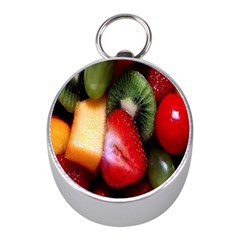 Fruits, Food, Green, Red, Strawberry, Yellow Mini Silver Compasses by nateshop