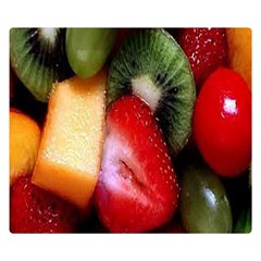 Fruits, Food, Green, Red, Strawberry, Yellow Two Sides Premium Plush Fleece Blanket (small) by nateshop