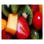 Fruits, Food, Green, Red, Strawberry, Yellow Two Sides Premium Plush Fleece Blanket (Small) 50 x40  Blanket Front