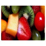 Fruits, Food, Green, Red, Strawberry, Yellow Two Sides Premium Plush Fleece Blanket (Medium) 60 x50  Blanket Front