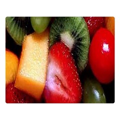 Fruits, Food, Green, Red, Strawberry, Yellow Two Sides Premium Plush Fleece Blanket (large) by nateshop