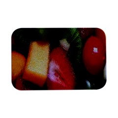 Fruits, Food, Green, Red, Strawberry, Yellow Open Lid Metal Box (silver)  