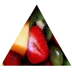 Fruits, Food, Green, Red, Strawberry, Yellow Wooden Puzzle Triangle by nateshop