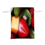 Fruits, Food, Green, Red, Strawberry, Yellow Lightweight Drawstring Pouch (S) Front