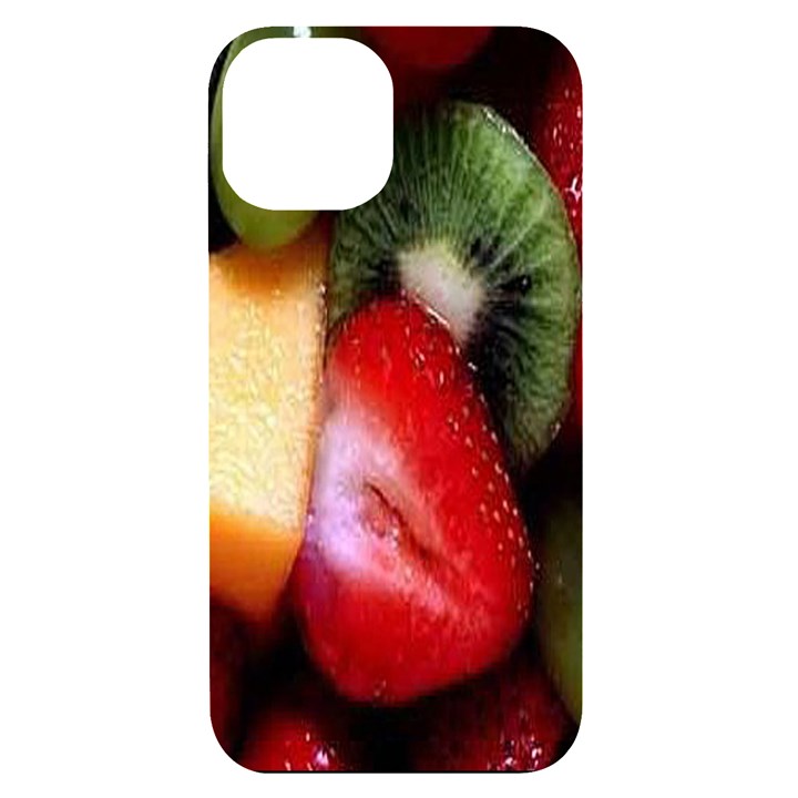 Fruits, Food, Green, Red, Strawberry, Yellow iPhone 14 Black UV Print Case