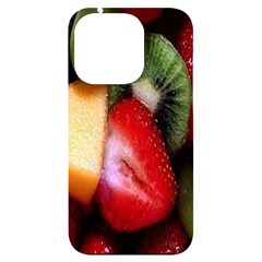 Fruits, Food, Green, Red, Strawberry, Yellow Iphone 14 Pro Black Uv Print Case by nateshop