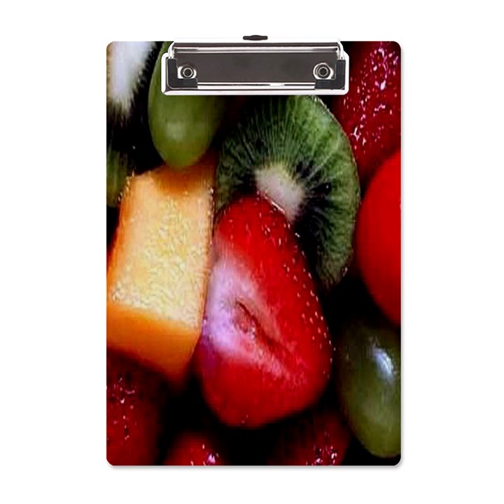 Fruits, Food, Green, Red, Strawberry, Yellow A5 Acrylic Clipboard