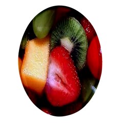 Fruits, Food, Green, Red, Strawberry, Yellow Oval Glass Fridge Magnet (4 Pack) by nateshop