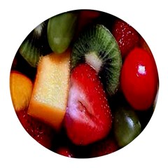 Fruits, Food, Green, Red, Strawberry, Yellow Round Glass Fridge Magnet (4 Pack) by nateshop