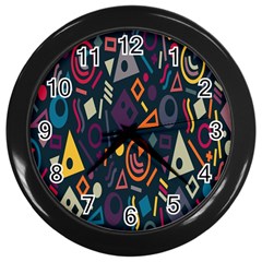 Inspired By The Colours And Shapes Wall Clock (black) by nateshop