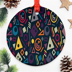 Inspired By The Colours And Shapes Round Ornament (two Sides) by nateshop