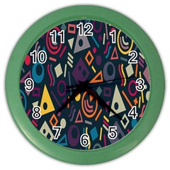 Inspired By The Colours And Shapes Color Wall Clock by nateshop