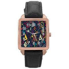 Inspired By The Colours And Shapes Rose Gold Leather Watch  by nateshop