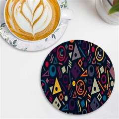 Inspired By The Colours And Shapes Uv Print Round Tile Coaster by nateshop