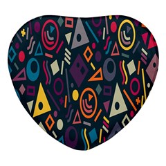 Inspired By The Colours And Shapes Heart Glass Fridge Magnet (4 Pack)