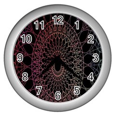 Mandala   Lockscreen , Aztec Wall Clock (silver) by nateshop