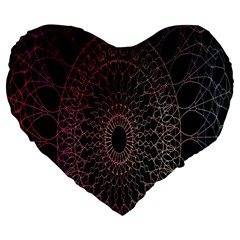 Mandala   Lockscreen , Aztec Large 19  Premium Flano Heart Shape Cushions by nateshop