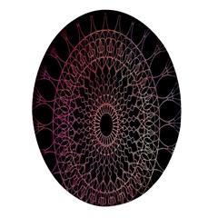 Mandala   Lockscreen , Aztec Oval Glass Fridge Magnet (4 Pack)