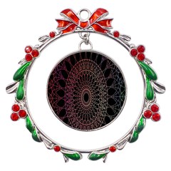 Mandala   Lockscreen , Aztec Metal X mas Wreath Ribbon Ornament by nateshop