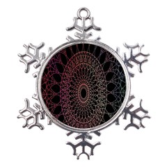 Mandala   Lockscreen , Aztec Metal Large Snowflake Ornament by nateshop