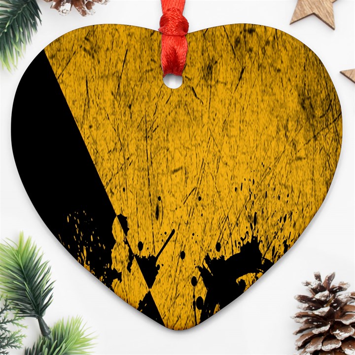 Yellow Best, Black, Black And White, Emoji High Heart Ornament (Two Sides)