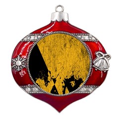 Yellow Best, Black, Black And White, Emoji High Metal Snowflake And Bell Red Ornament