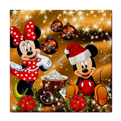 Cartoons, Disney, Merry Christmas, Minnie Tile Coaster by nateshop