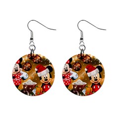 Cartoons, Disney, Merry Christmas, Minnie Mini Button Earrings