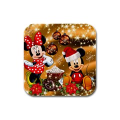 Cartoons, Disney, Merry Christmas, Minnie Rubber Square Coaster (4 Pack) by nateshop